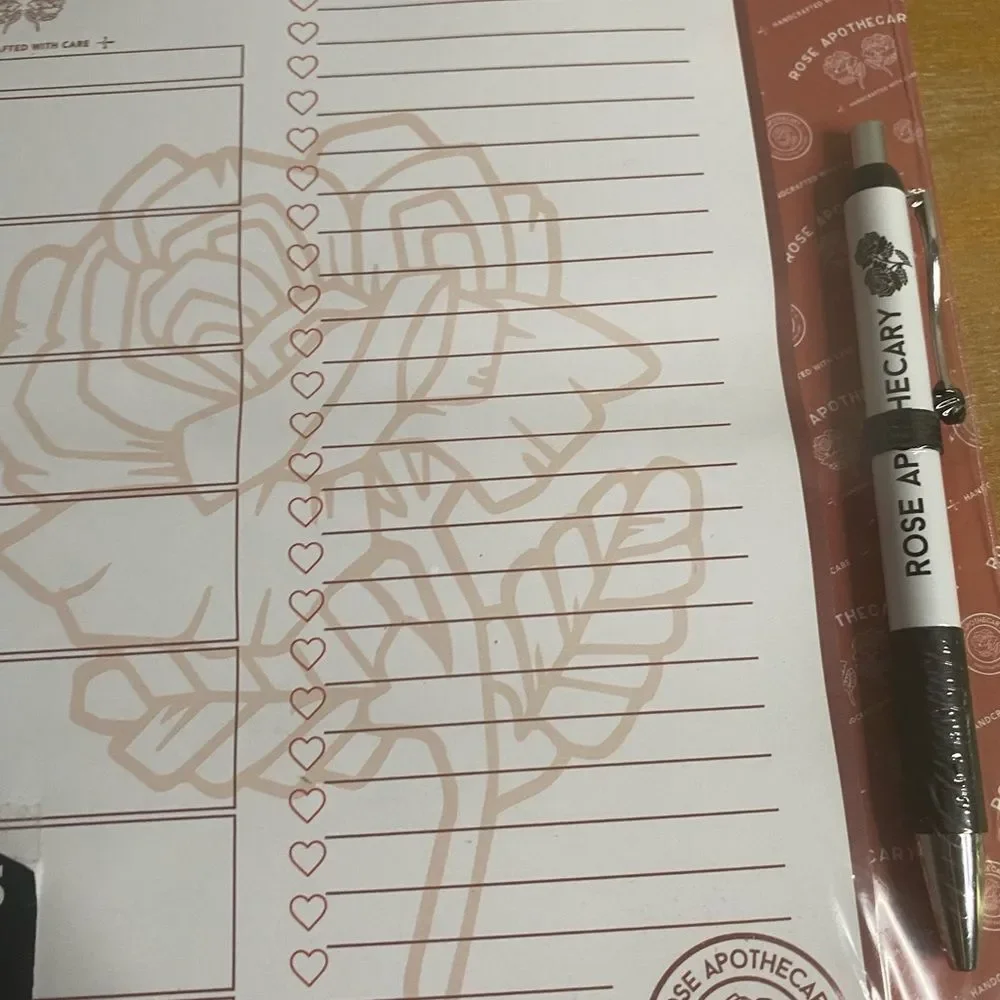 New Schitt's Creek List Pad and Pen Set Rose Apothecary To Do Note Pad 80 Sheets